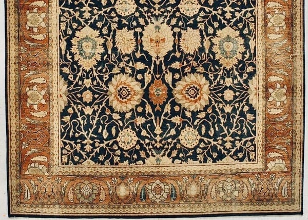 Hand Knotted Indo-Tabriz Black Oriental Area Rug Wool Carpet 12' x 18'1" - 2