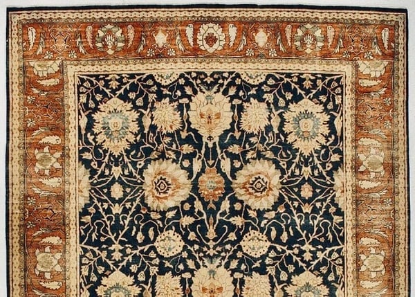 Hand Knotted Indo-Tabriz Black Oriental Area Rug Wool Carpet 12' x 18'1" - 4