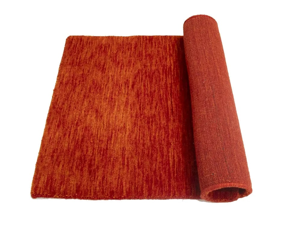 Orange Red Solid Gabbeh Modern Rug in All Size - 10