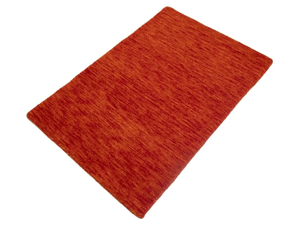 Orange Red Solid Gabbeh Modern Rug in All Size - 2