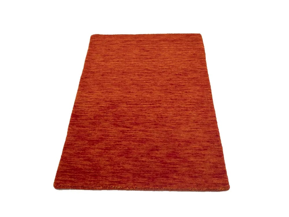 Orange Red Solid Gabbeh Modern Rug in All Size - 3