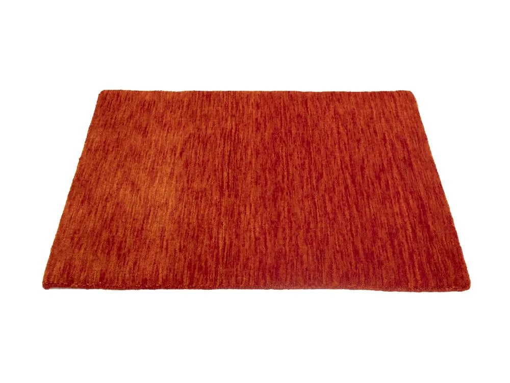 Orange Red Solid Gabbeh Modern Rug in All Size - 4