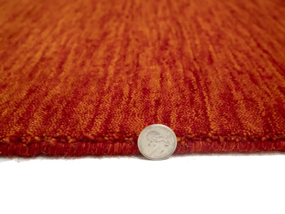 Orange Red Solid Gabbeh Modern Rug in All Size - 6