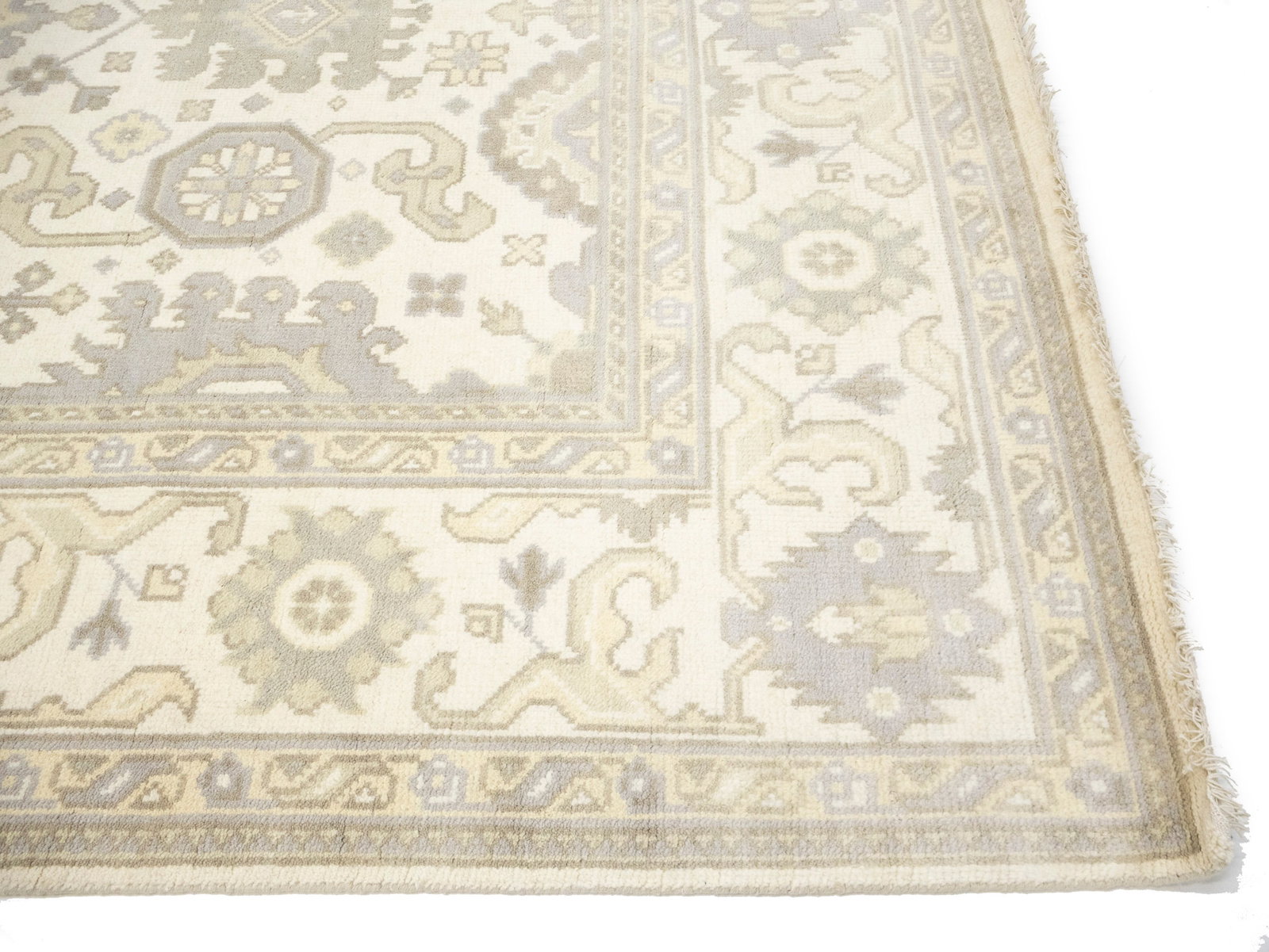 Cream Floral 8X16 Oushak Chobi Oriental Rug - 13