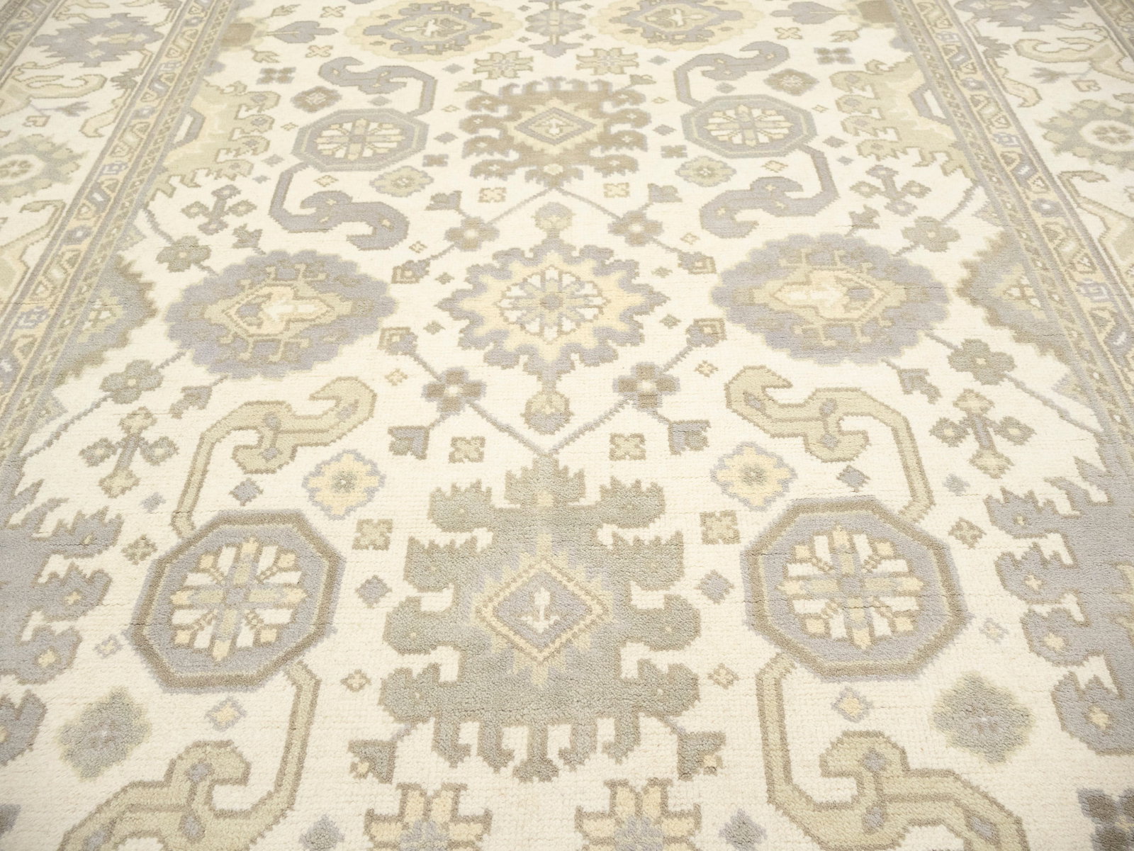 Cream Floral 8X16 Oushak Chobi Oriental Rug - 15