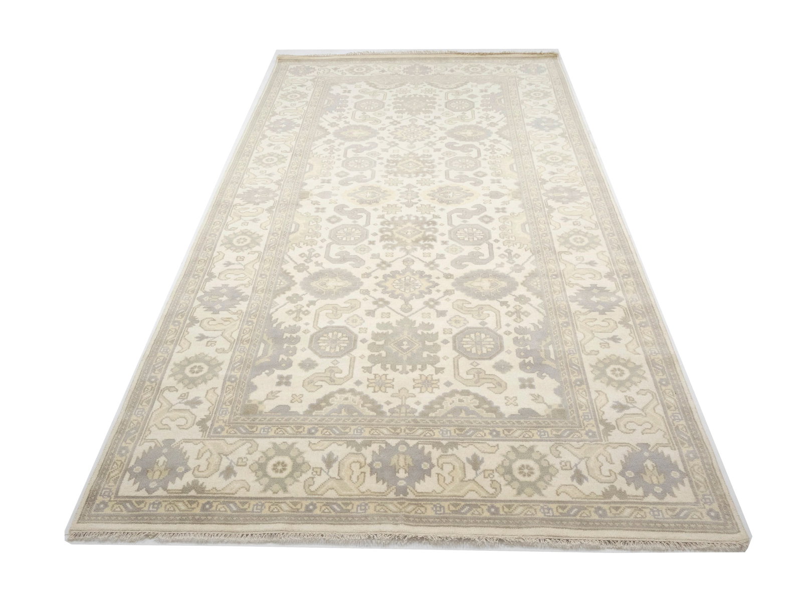 Cream Floral 8X16 Oushak Chobi Oriental Rug - 3