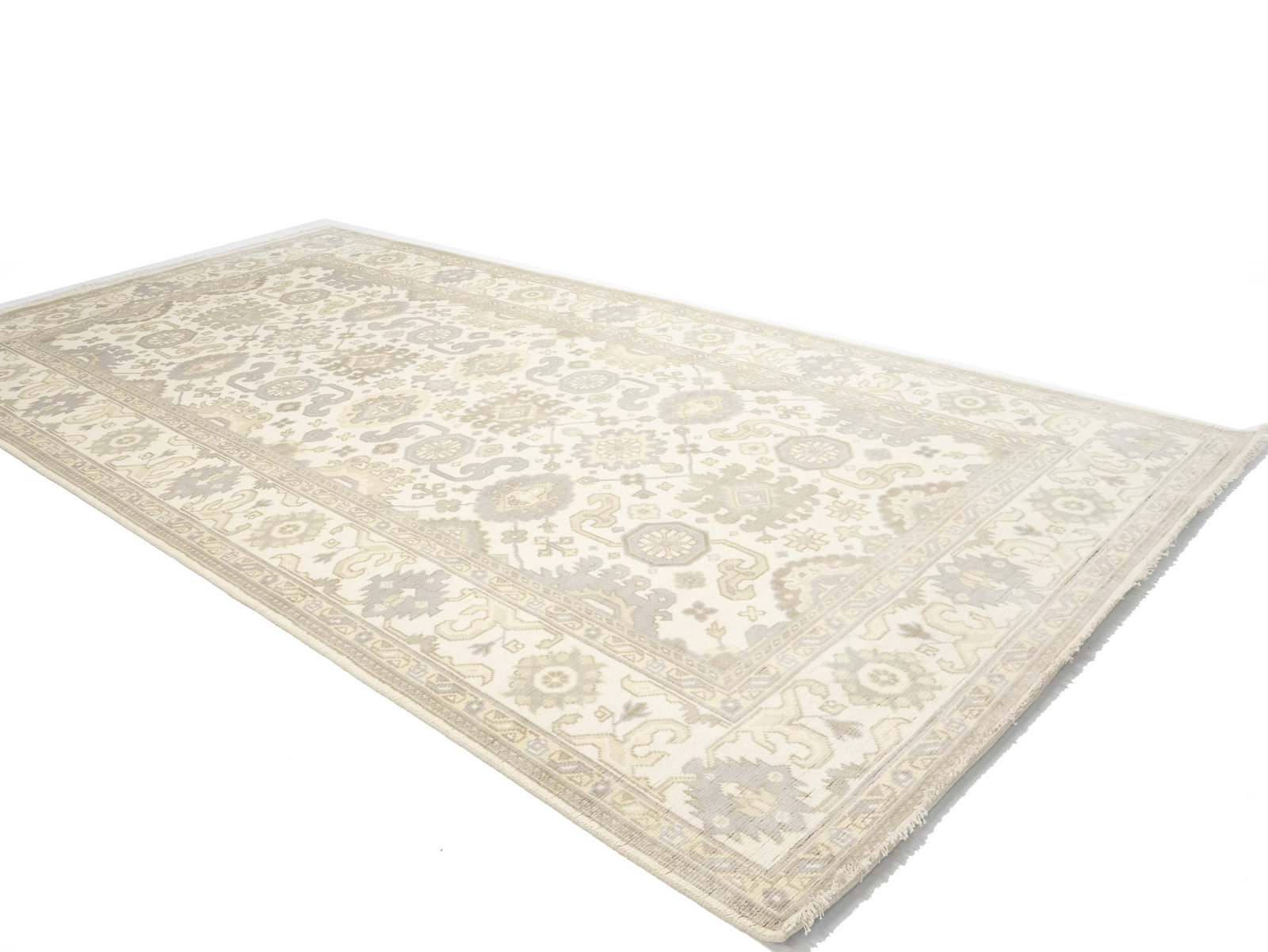 Cream Floral 8X16 Oushak Chobi Oriental Rug - 6