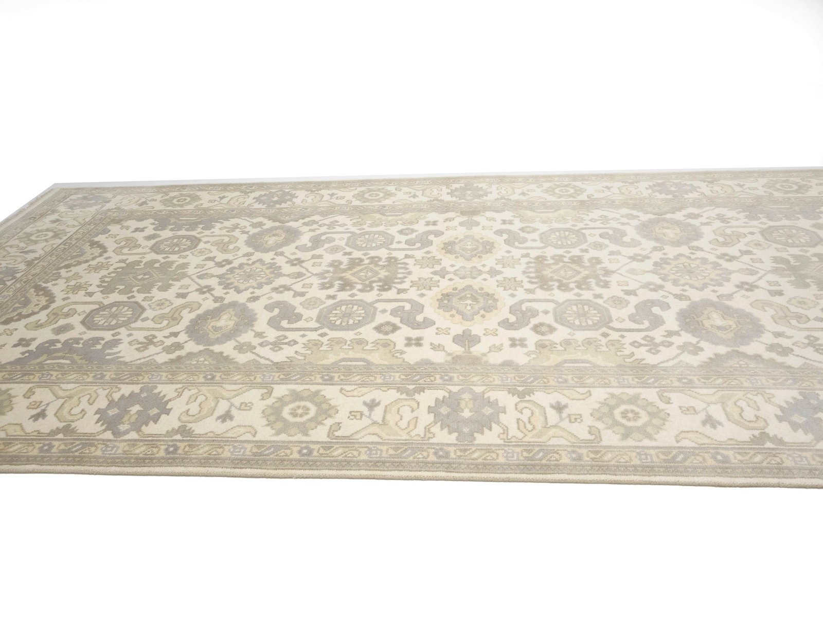 Cream Floral 8X16 Oushak Chobi Oriental Rug - 7