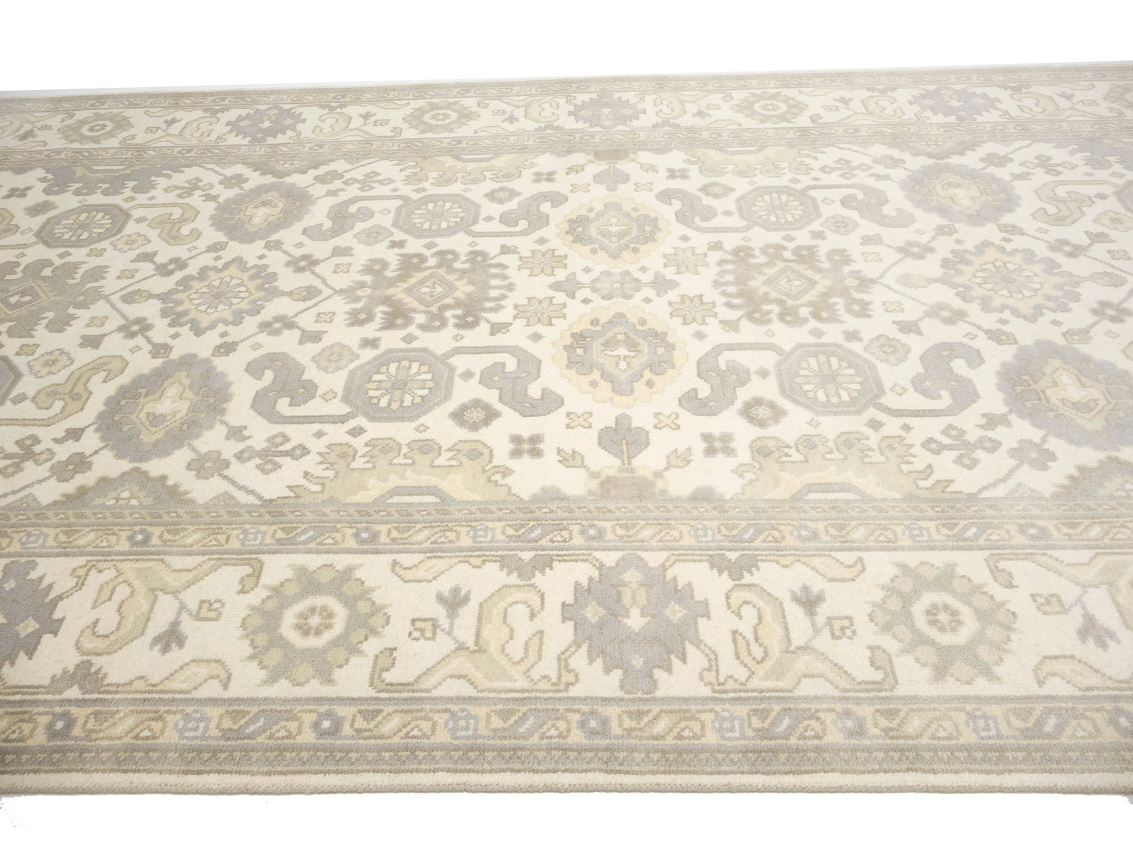 Cream Floral 8X16 Oushak Chobi Oriental Rug - 8