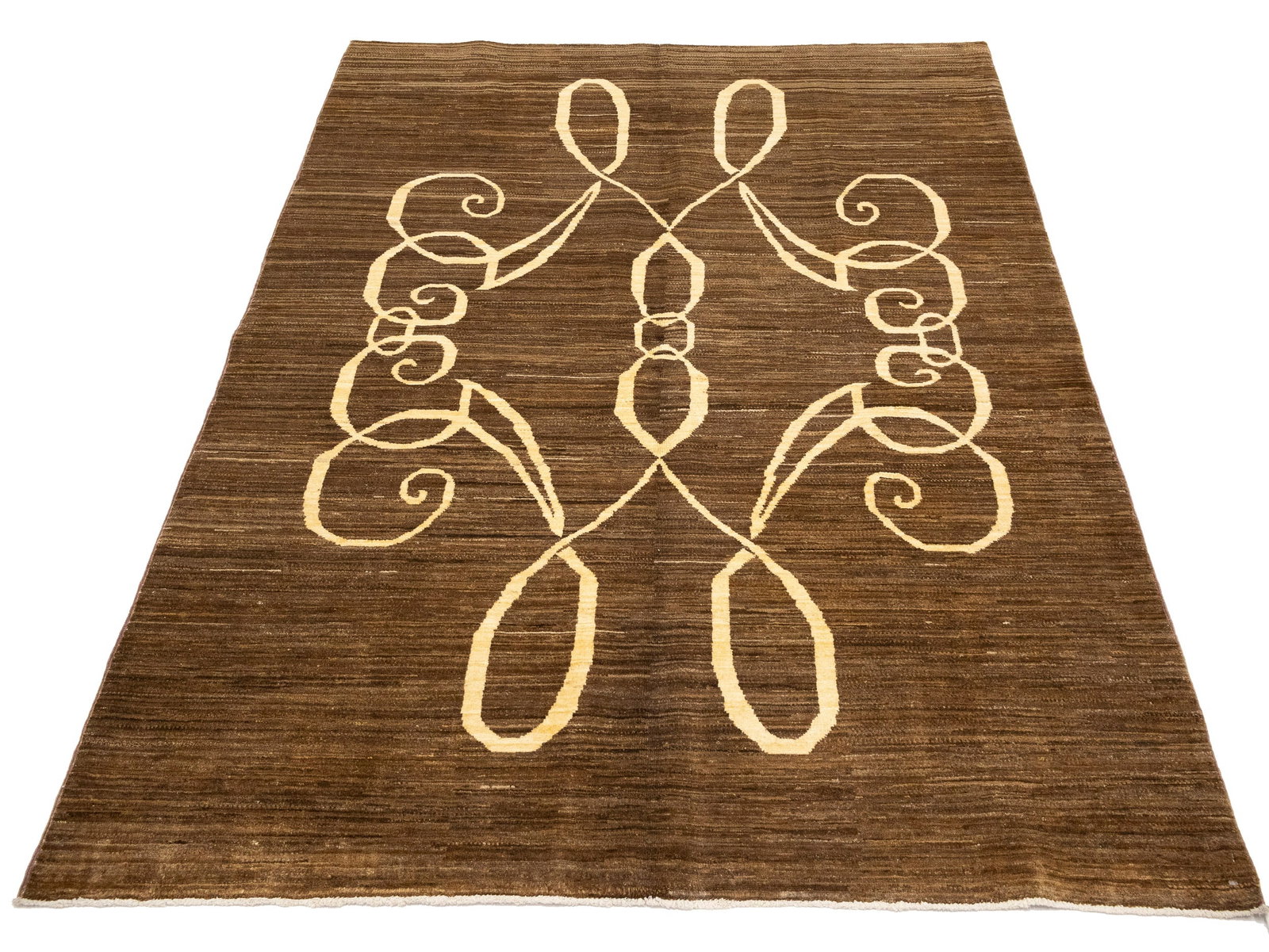 Brown Pictorial 4'9X6'4 Afghan Gabbeh Oriental Rug - 7