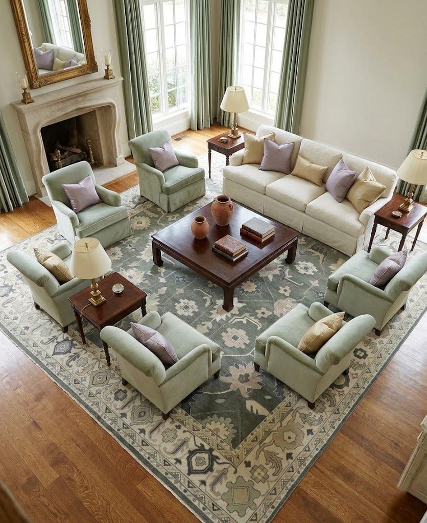Muted Cream Floral Transitional 12X18 Oushak Chobi Oriental Rug - 2
