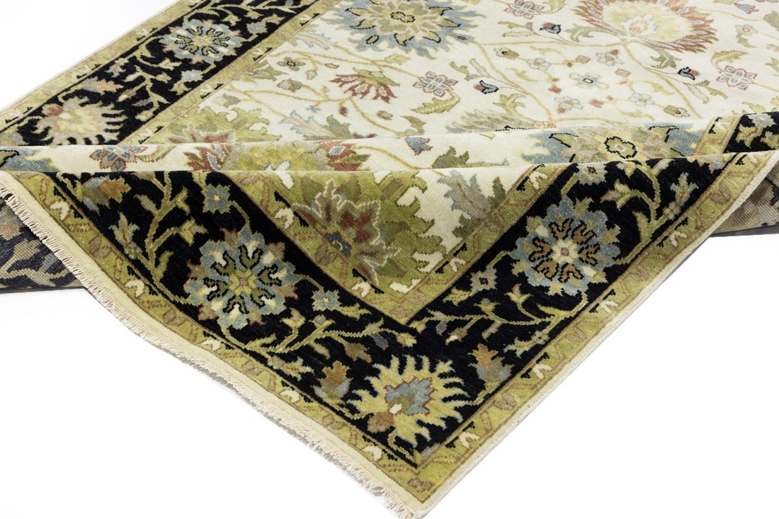 Cream Floral Osh Chobi 6X9 Peshawar Oriental Rug - 14