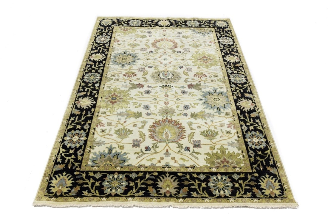 Cream Floral Osh Chobi 6X9 Peshawar Oriental Rug - 5