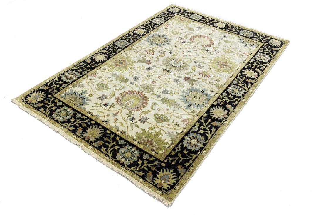 Cream Floral Osh Chobi 6X9 Peshawar Oriental Rug - 6