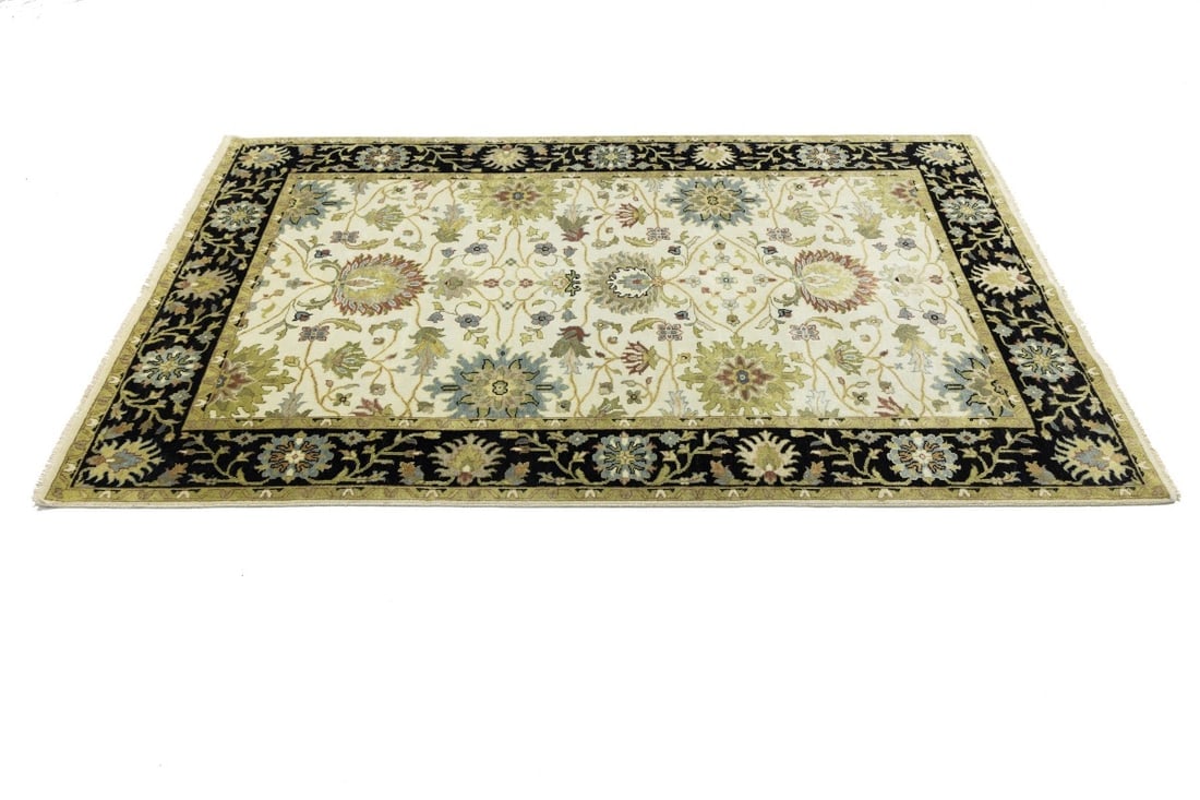 Cream Floral Osh Chobi 6X9 Peshawar Oriental Rug - 7