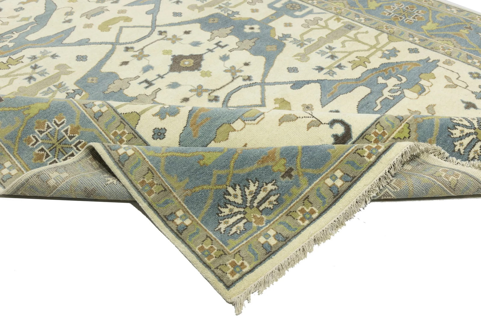 Muted Colors Floral 9X12 Oushak Oriental Rug - 11