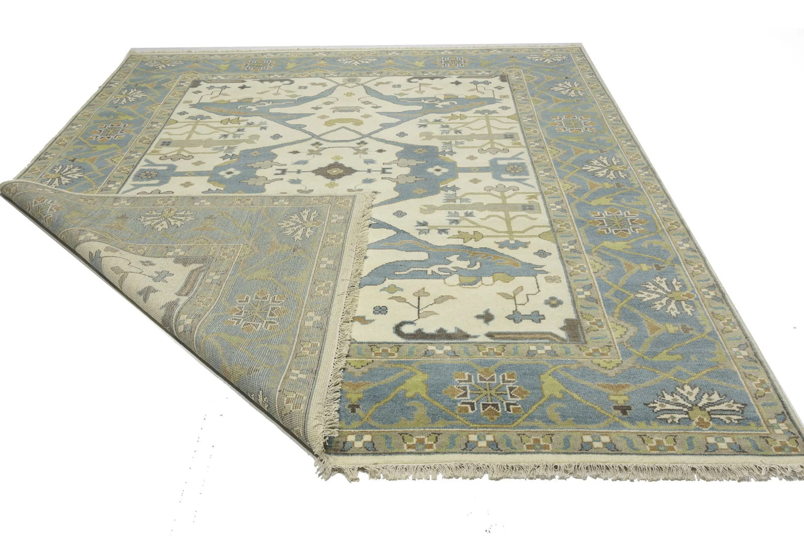 Muted Colors Floral 9X12 Oushak Oriental Rug - 12