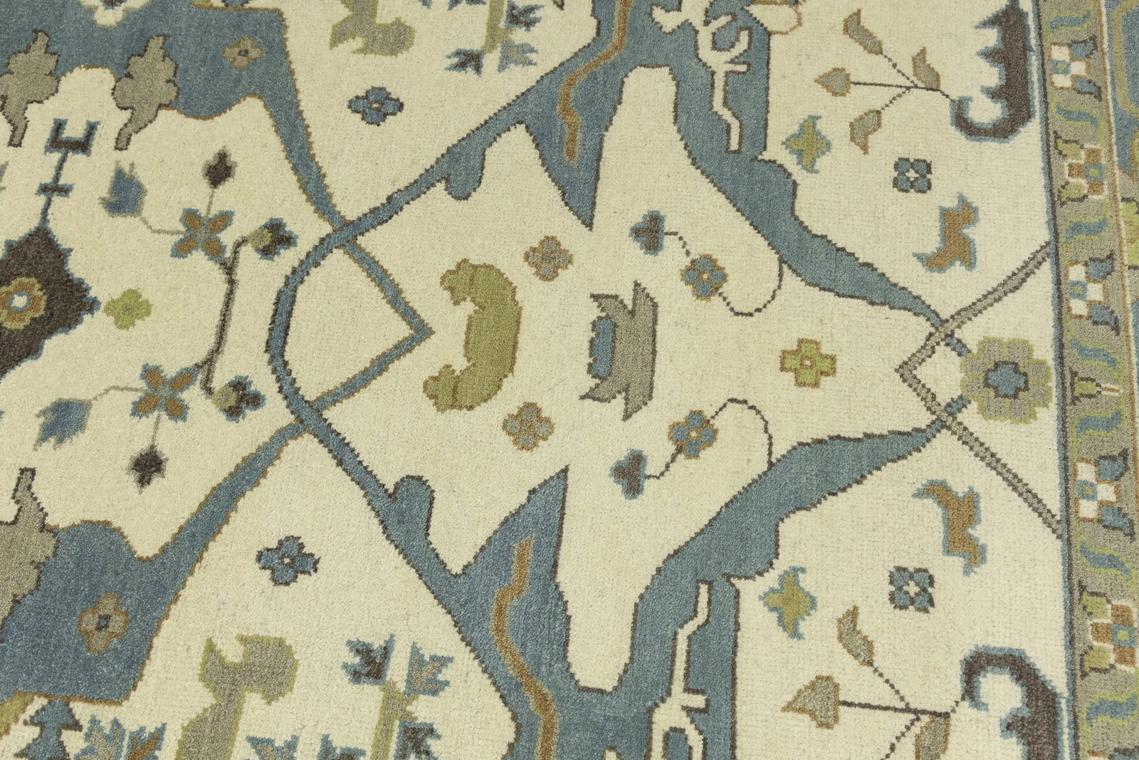 Muted Colors Floral 9X12 Oushak Oriental Rug - 15
