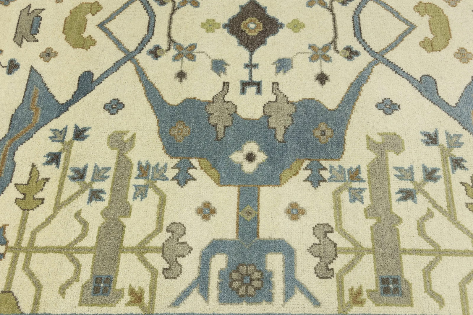 Muted Colors Floral 9X12 Oushak Oriental Rug - 16