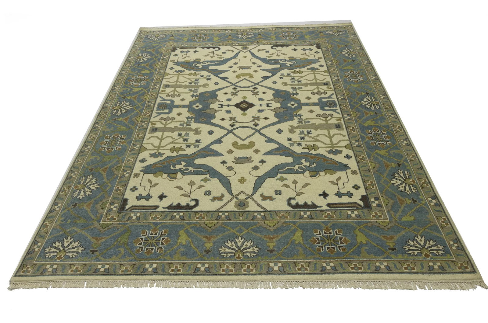 Muted Colors Floral 9X12 Oushak Oriental Rug - 2