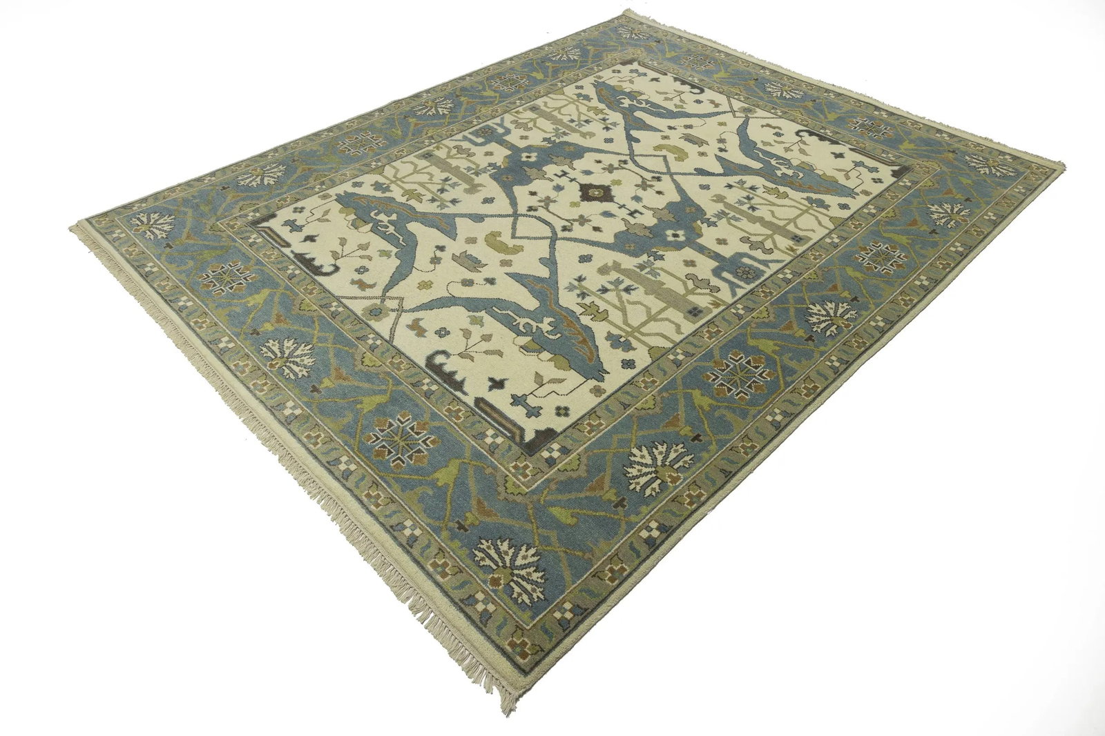 Muted Colors Floral 9X12 Oushak Oriental Rug - 3