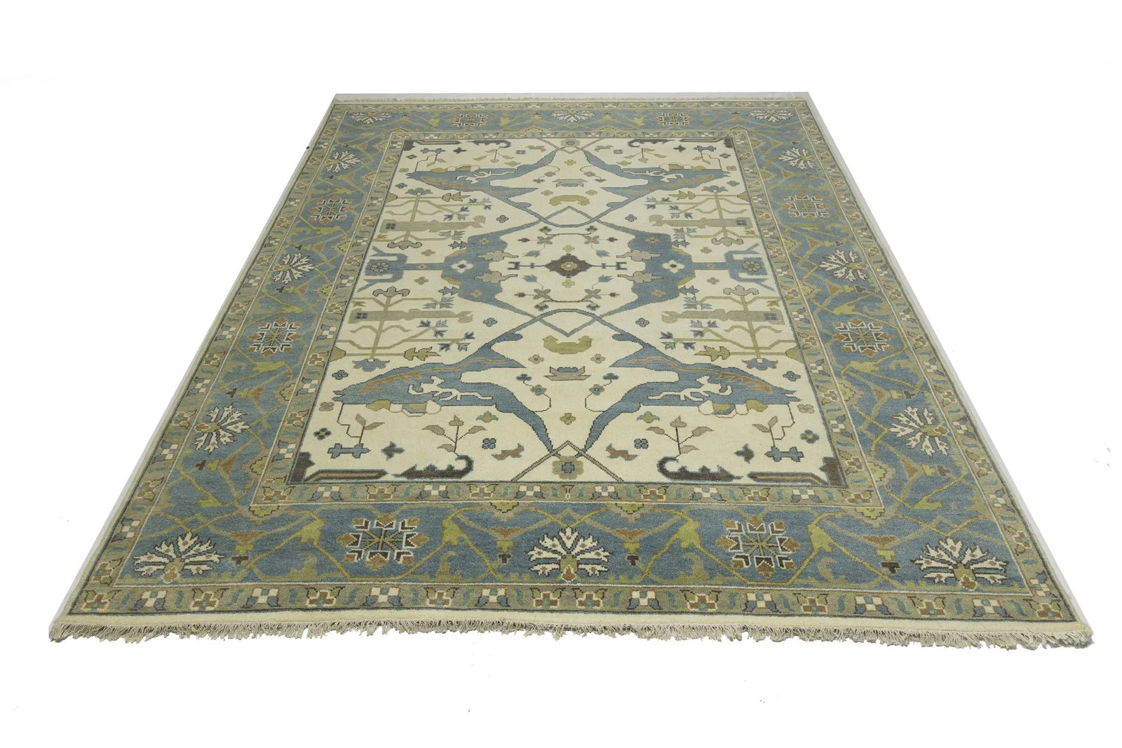 Muted Colors Floral 9X12 Oushak Oriental Rug - 4