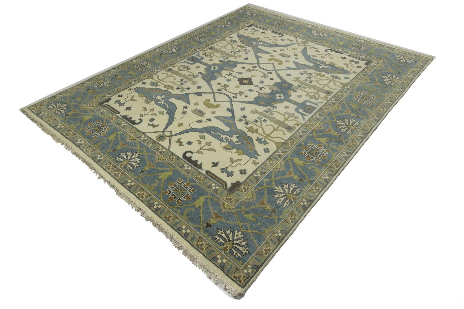 Muted Colors Floral 9X12 Oushak Oriental Rug - 5