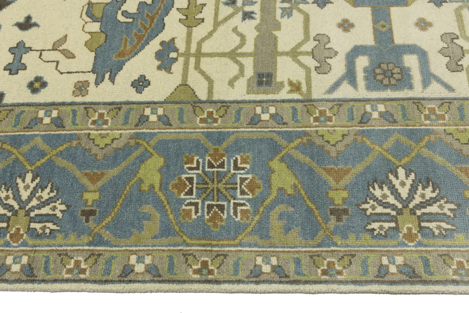 Muted Colors Floral 9X12 Oushak Oriental Rug - 7