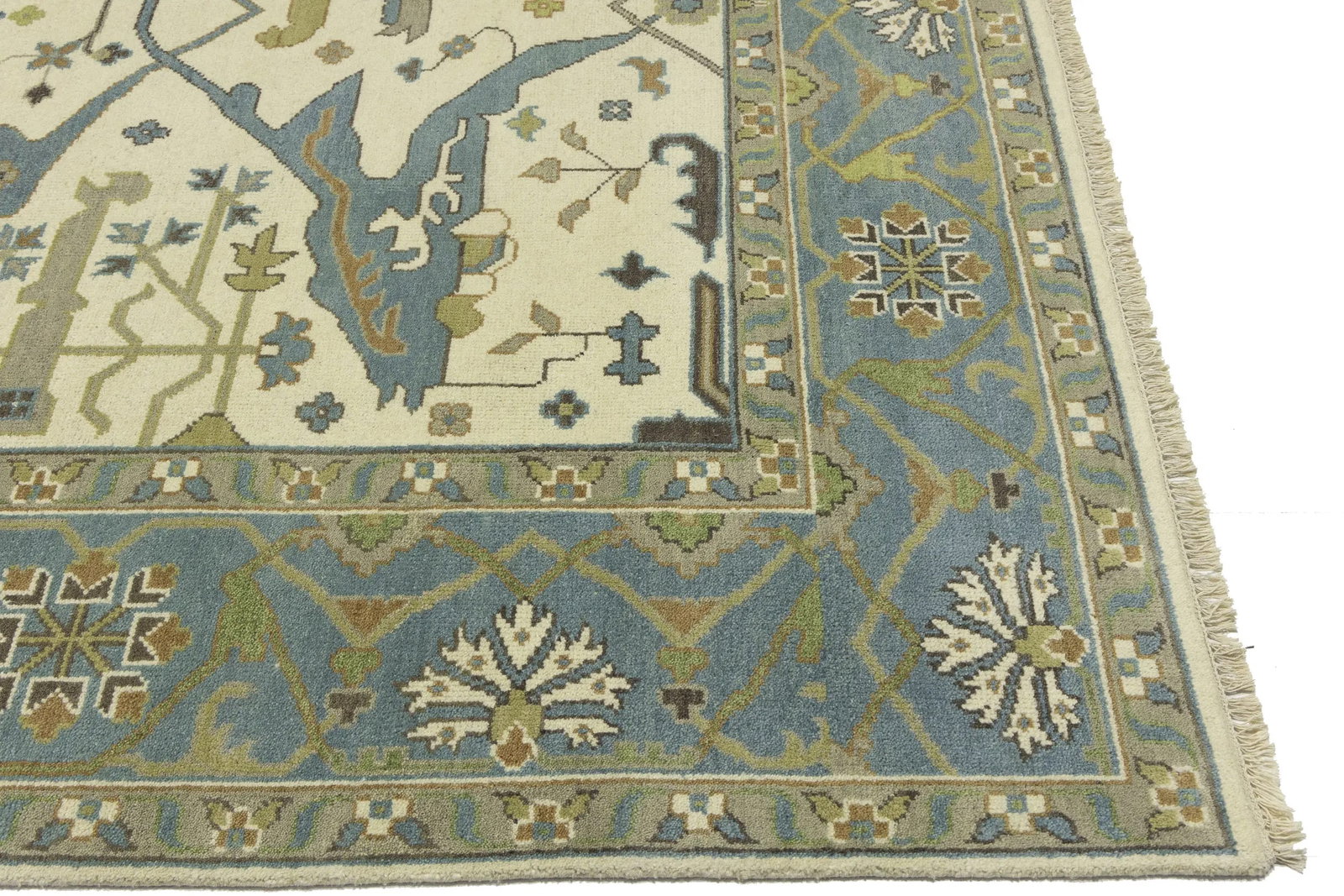 Muted Colors Floral 9X12 Oushak Oriental Rug - 8