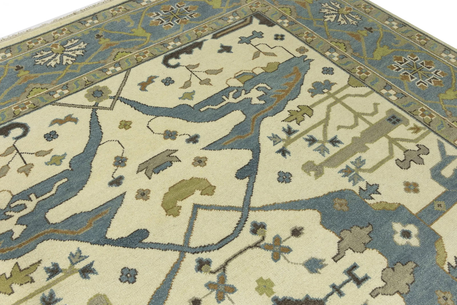 Muted Colors Floral 9X12 Oushak Oriental Rug - 9