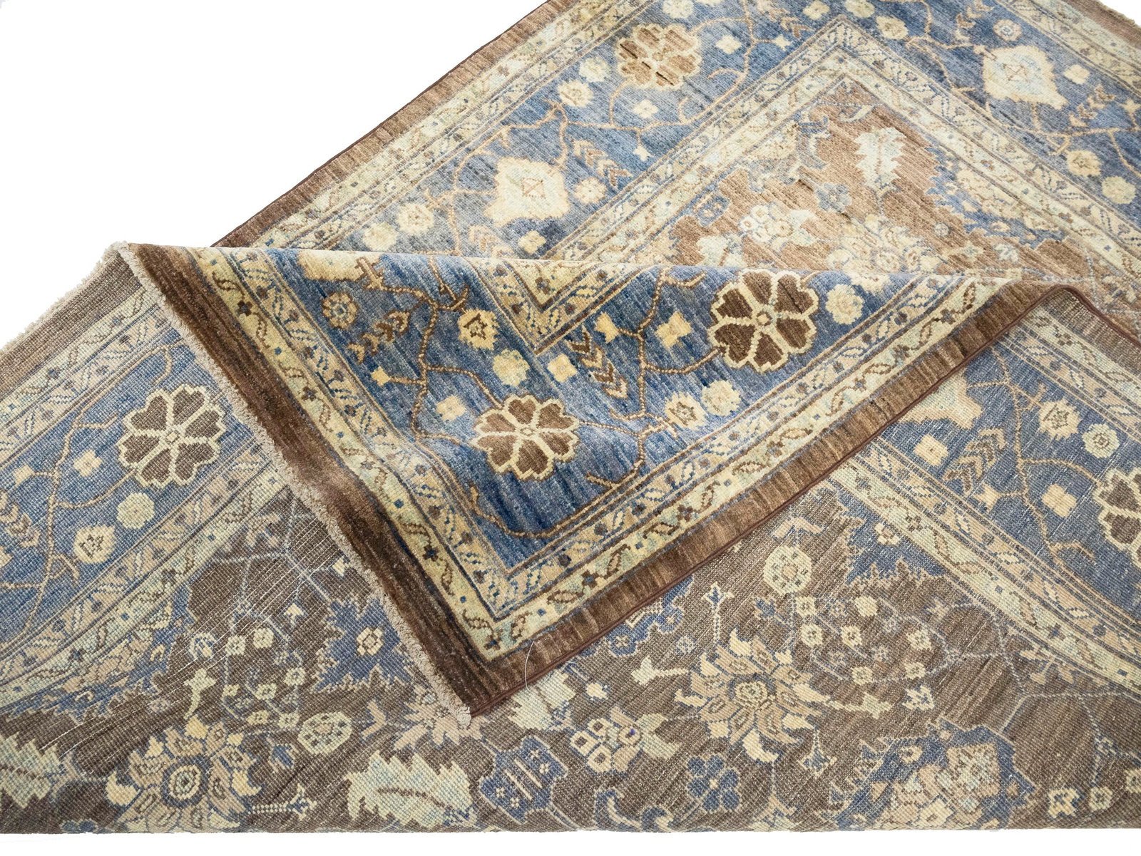Brown Floral 4'9X6'3 Afghan Oriental Rug - 10