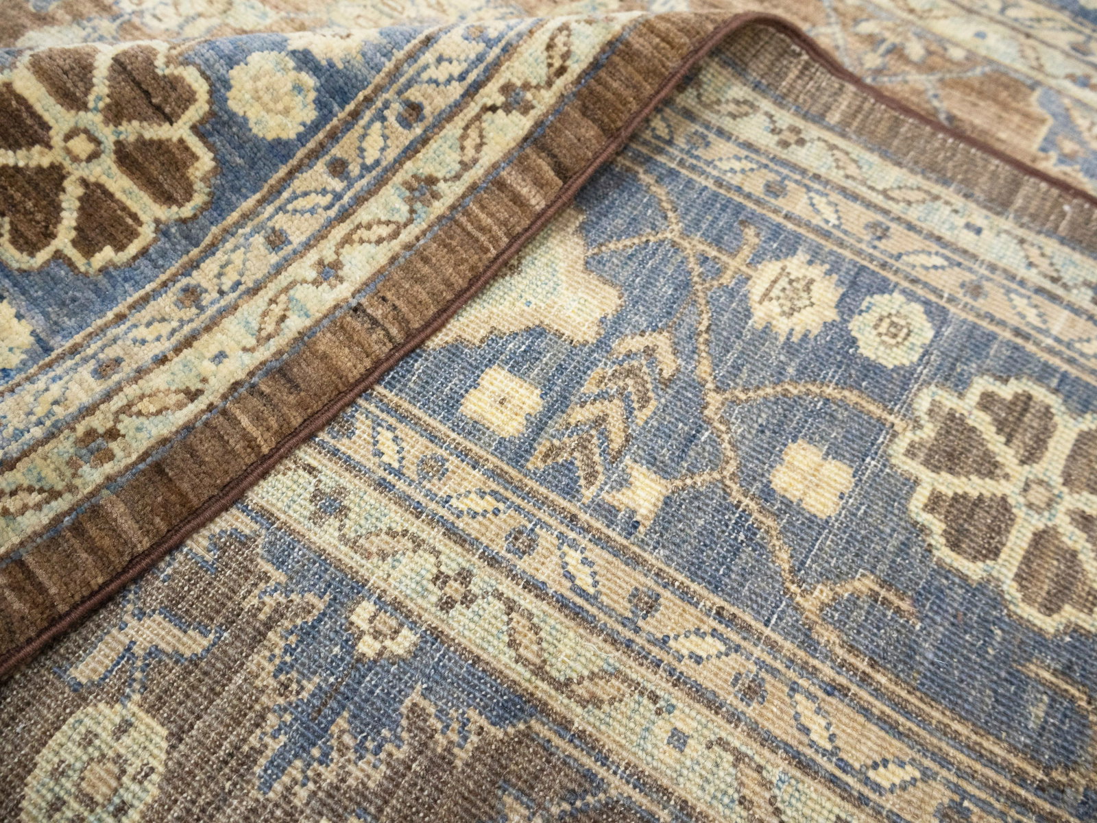 Brown Floral 4'9X6'3 Afghan Oriental Rug - 11