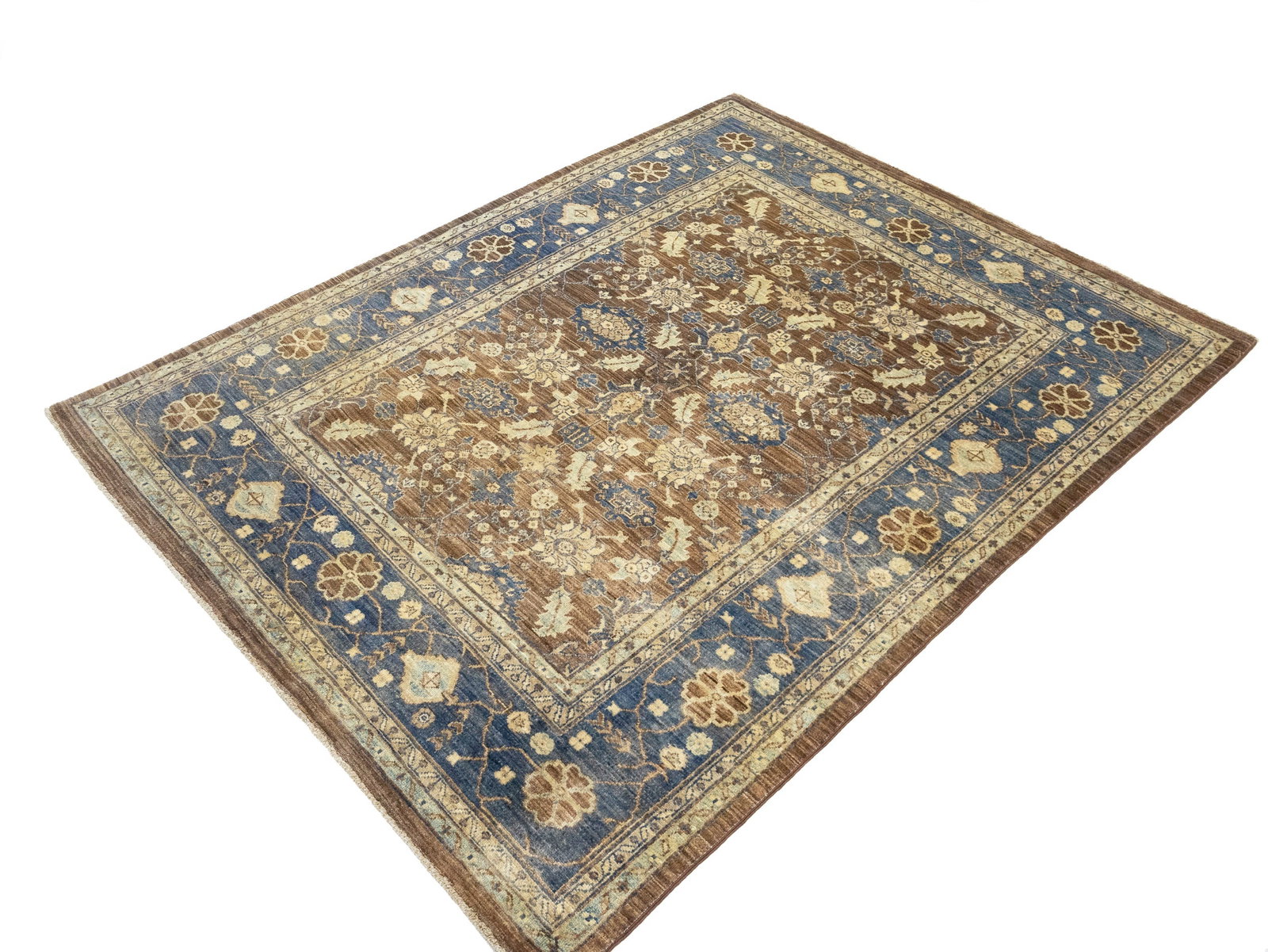 Brown Floral 4'9X6'3 Afghan Oriental Rug - 3
