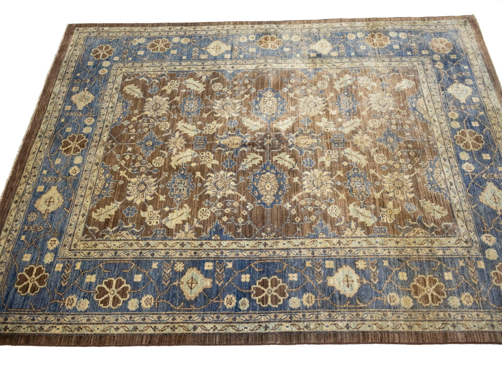 Brown Floral 4'9X6'3 Afghan Oriental Rug - 5