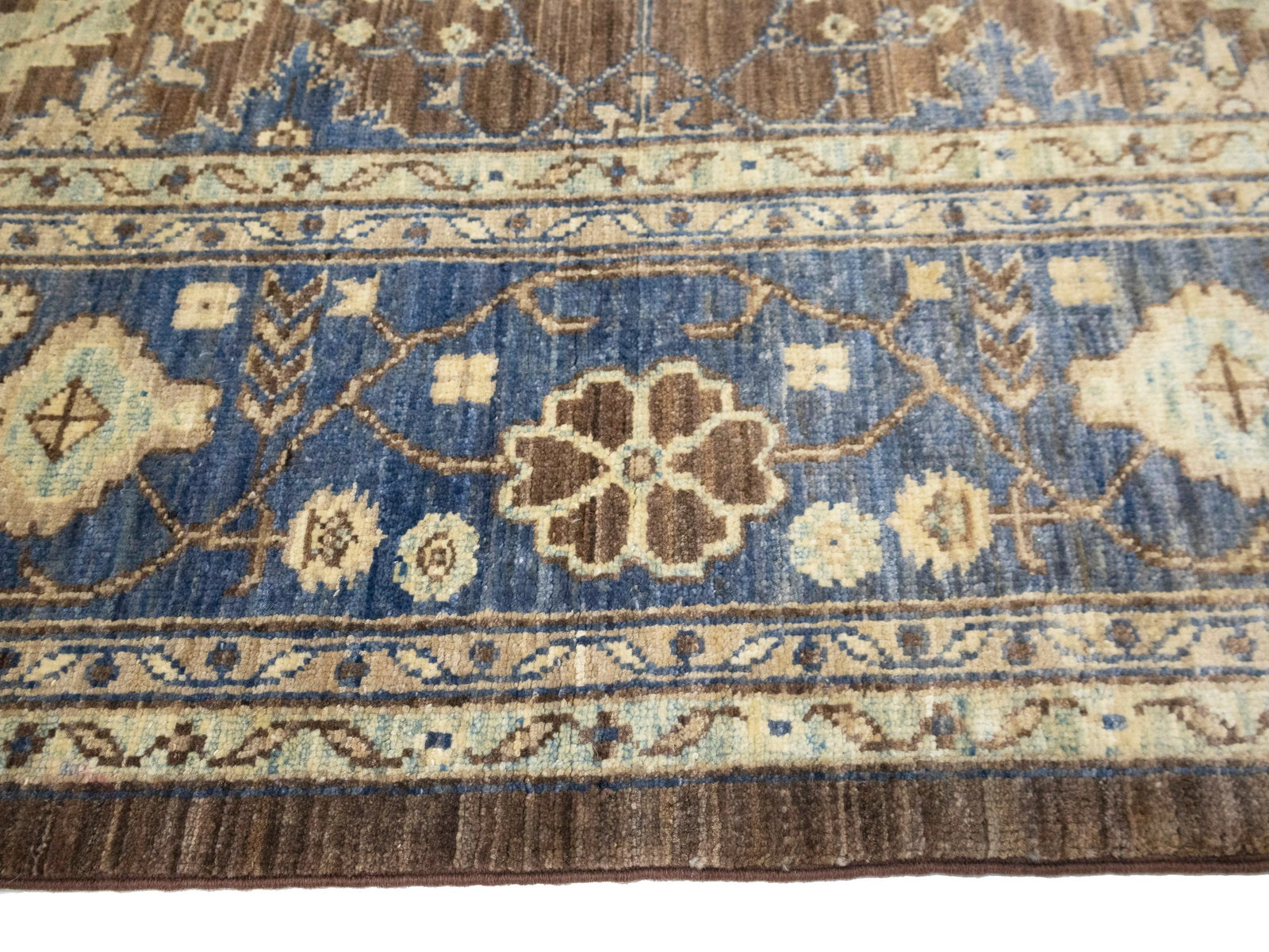 Brown Floral 4'9X6'3 Afghan Oriental Rug - 7