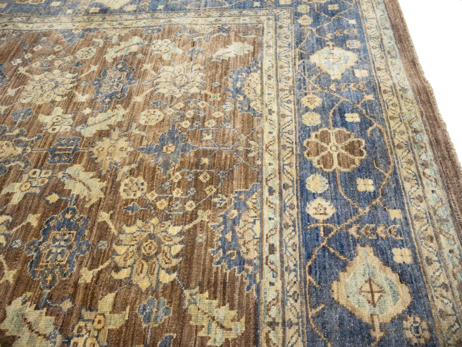 Brown Floral 4'9X6'3 Afghan Oriental Rug - 8