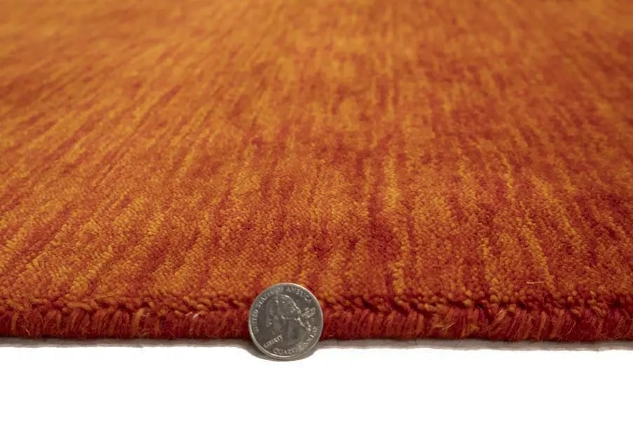 Orange Red Modern Solid 3X5 Gabbeh Oriental Rug - 11