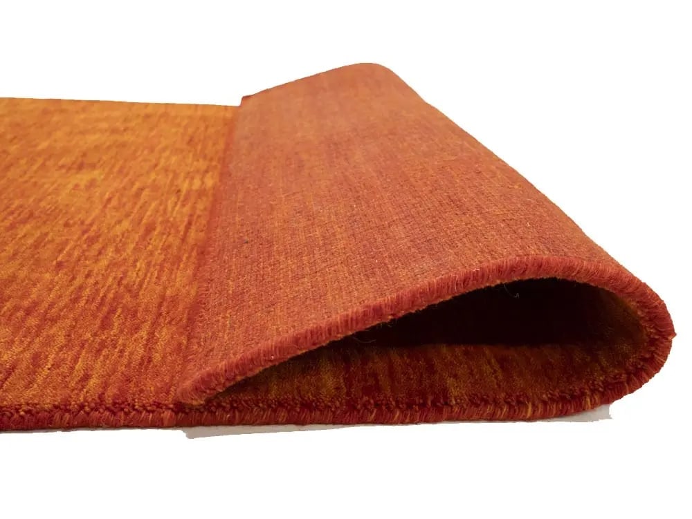 Orange Red Modern Solid 3X5 Gabbeh Oriental Rug - 12