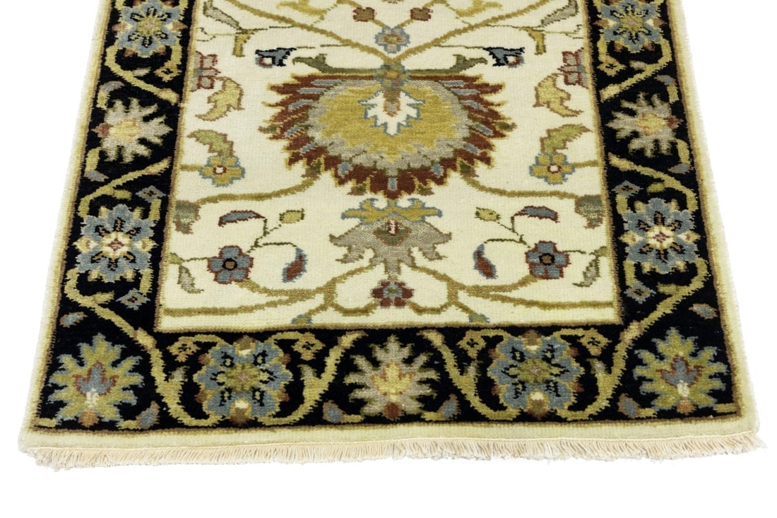 Cream Floral Osh Chobi 2'5X6 Peshawar Oriental Rug - 12