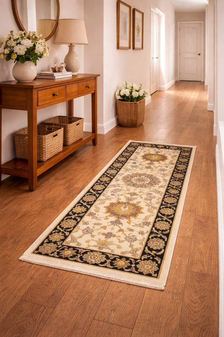 Cream Floral Osh Chobi 2'5X6 Peshawar Oriental Rug - 2