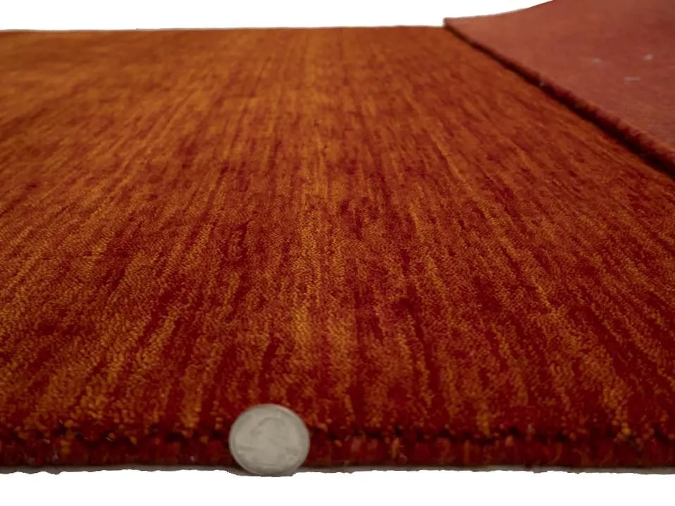 Orange Red Modern Solid 4X6 Gabbeh Oriental Rug - 13
