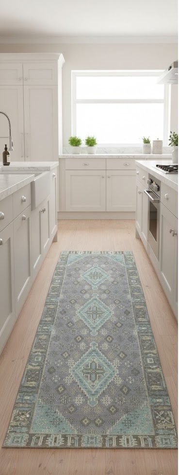 Taupe Tribal 3X8 Indo-Joshaghan Oriental Runner Rug - 2