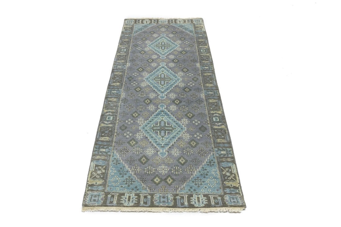 Taupe Tribal 3X8 Indo-Joshaghan Oriental Runner Rug - 3