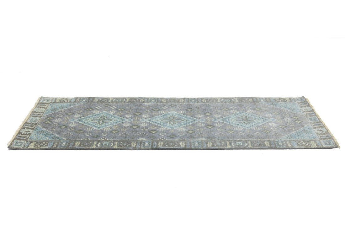 Taupe Tribal 3X8 Indo-Joshaghan Oriental Runner Rug - 7