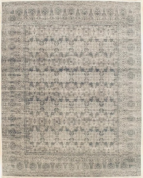 Hand Knotted Indo-Khotan Geometric Oriental Area Rug Carpet 8'1" x 10'1" - 6