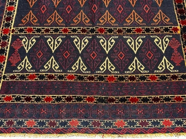 Hand-Knotted Soumak Kilim Flatweave Tribal Wool Oriental Area Rug 4'5" x 6'9" - 2