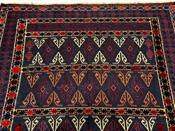 Hand-Knotted Soumak Kilim Flatweave Tribal Wool Oriental Area Rug 4'5" x 6'9" - 4