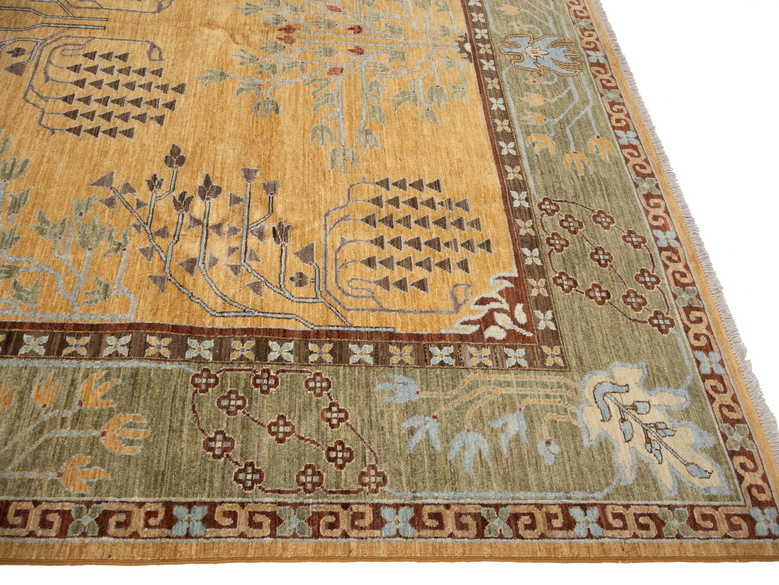 Cream Gold Tribal 8X10 Afghan Herati Oriental Rug - 10