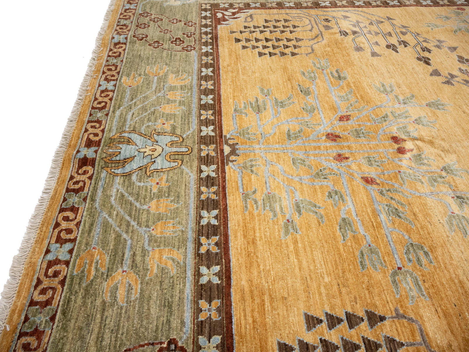 Cream Gold Tribal 8X10 Afghan Herati Oriental Rug - 11