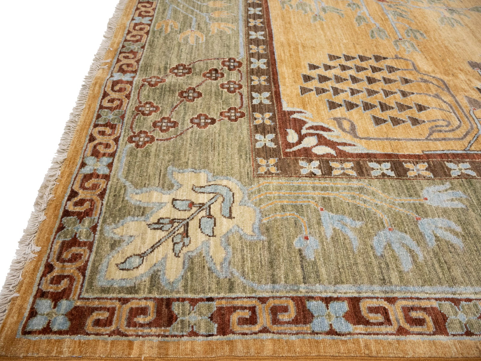 Cream Gold Tribal 8X10 Afghan Herati Oriental Rug - 12